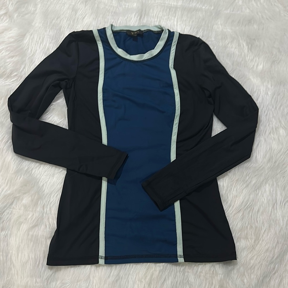 ALALA black blue swim long sleeve top size small